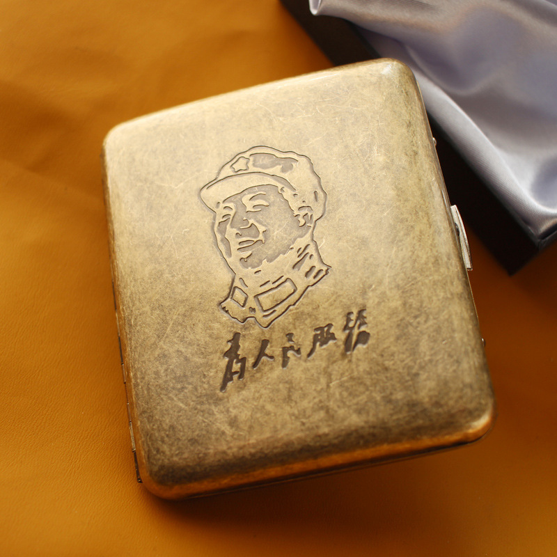 跨境爆款新品热销贵派仿铜金属烟盒烟具现货创意图案抗压防潮古铜|undefined