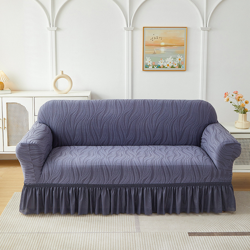 Juego de combinación de funda de sofá de falda universal Four Seasons Cubierta de sofá elástica con todo incluido Toalla de sofá antideslizante engrosada