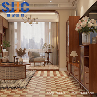Retro Old Tiles 200*200 Square Bathroom Guest Restaurant Entrance Bathroom Kitchen Balcony Wall and Floor Tiles