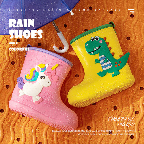 Happy Mary summer children's rain boots cartoon picture boys and girls rain boots eva student rubber shoes four seasons children's water shoes