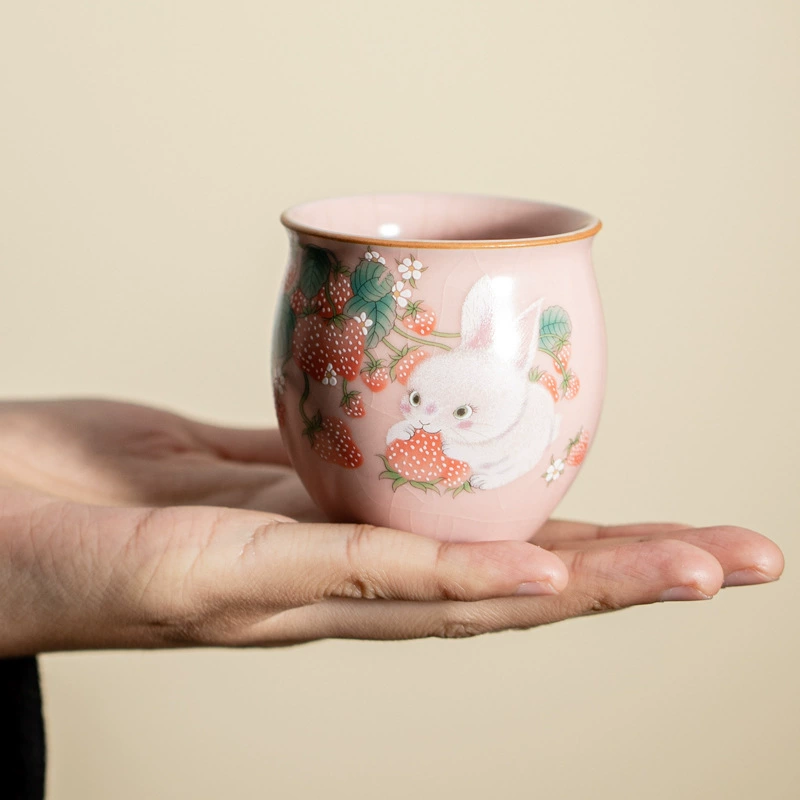 Имитируемый Song Powder Ru Master Cups Household Ceramic Single Cup Tea Cup Opening Tablets Ru Kung Fu Tea Set Tea Cup Tea Cup