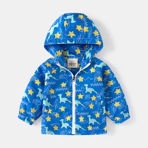 Children's Windbreaker 2024 New Boys Hooded Jacket Baby Lightweight Sun Protection Coat Korean Style Zipper Top Wholesale