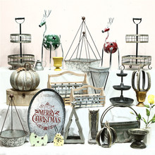 孤品大集合-美式zakka创意设计铁艺木质仿古做旧庭院装饰杂货摆件