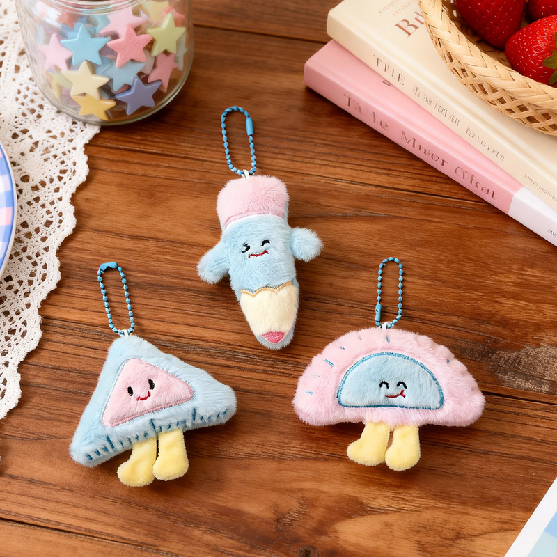 Soft and Cute Cartoon Triangle Protractor Plush Pendant for Girls' Backpacks, Keychain, Small Gift Wholesale Soft and Cute Cartoon Triangle Protractor Plush Pendant for Girls' Backpacks, Keychain, Small Gift Wholesale