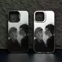 Чехол для телефона (Apple) iPhone 15 совместимый — цветная серебристая оболочка, маслообразный зеркальный рисунок
