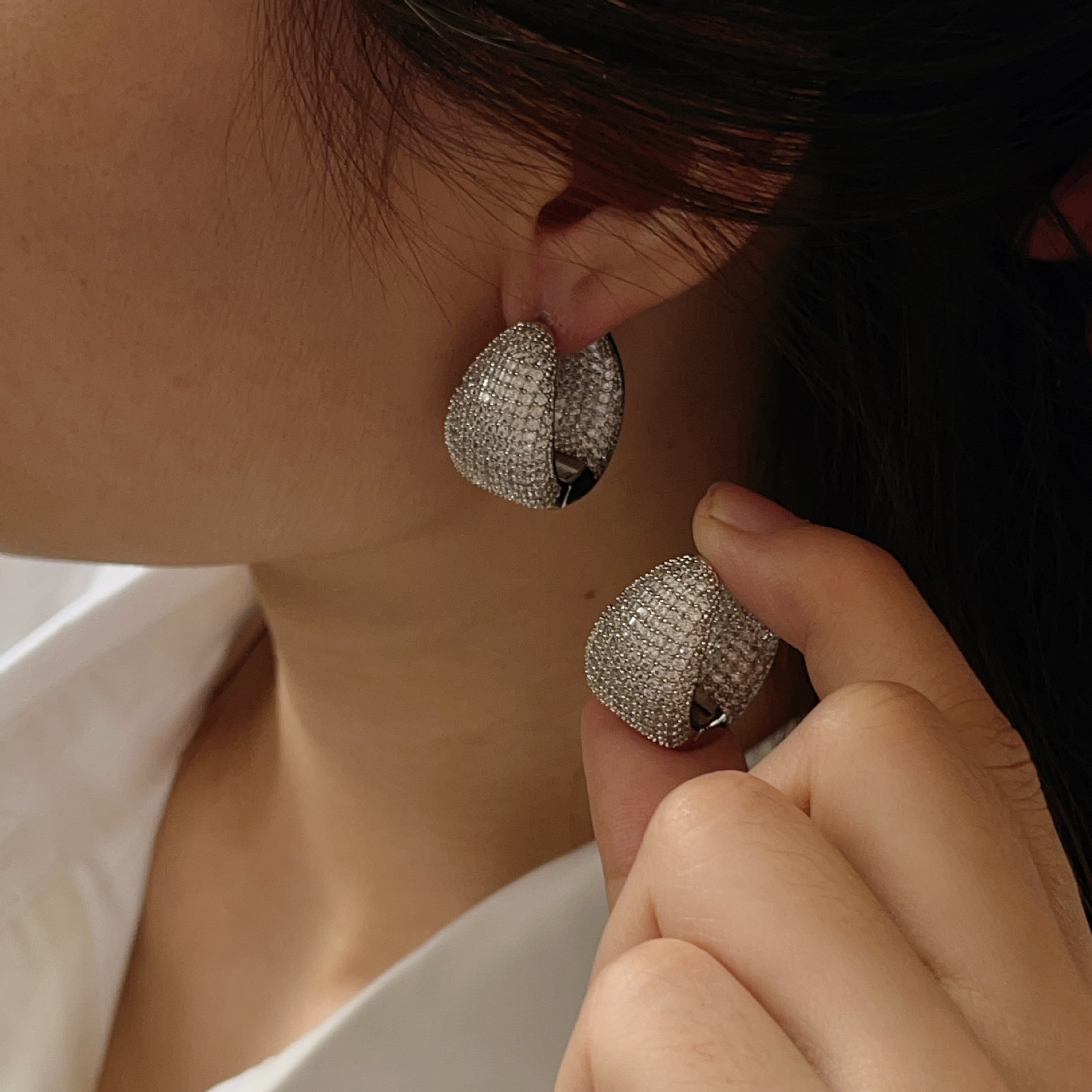 Plating, Inlay Design 1 Pair Retro Geometric Plating Inlay Copper Zircon Earrings