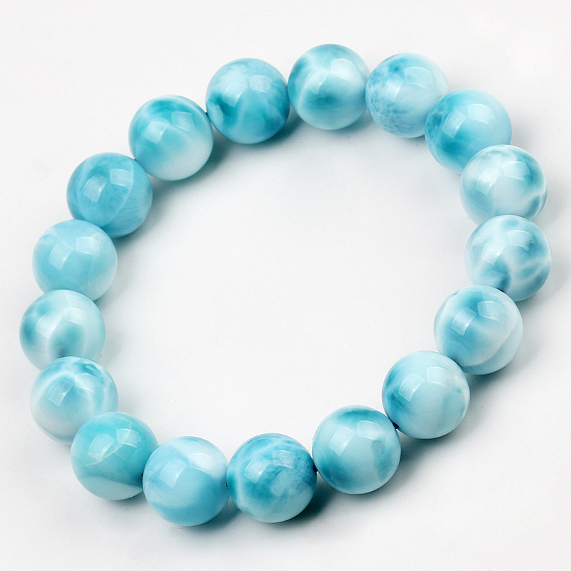 ドニーガ海紋石ブレスレットラリマー火山藍亀背紋玉化手串天然水晶手串女男