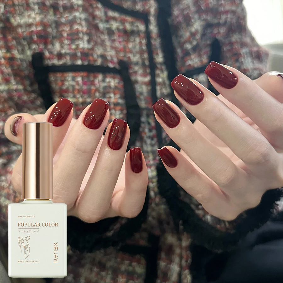 Solid color new white nail polish gel naked through nail shop special high nail polish lasting firm factory wholesale