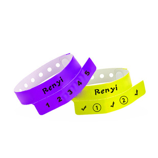 Amazon's Best-Selling Disposable Adjustable Pvc Wristband with Tearable Label 5-Piece Wristband