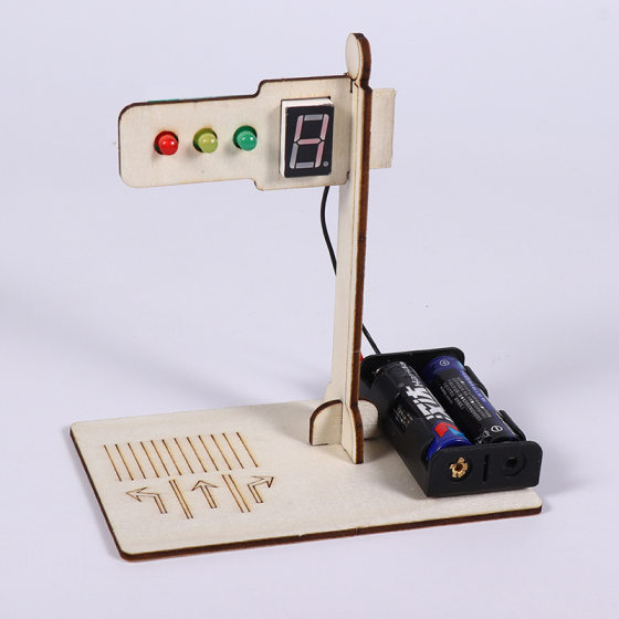 Intelligent traffic lights traffic lights digital display countdown children's technology to make small inventions diy handmade materials