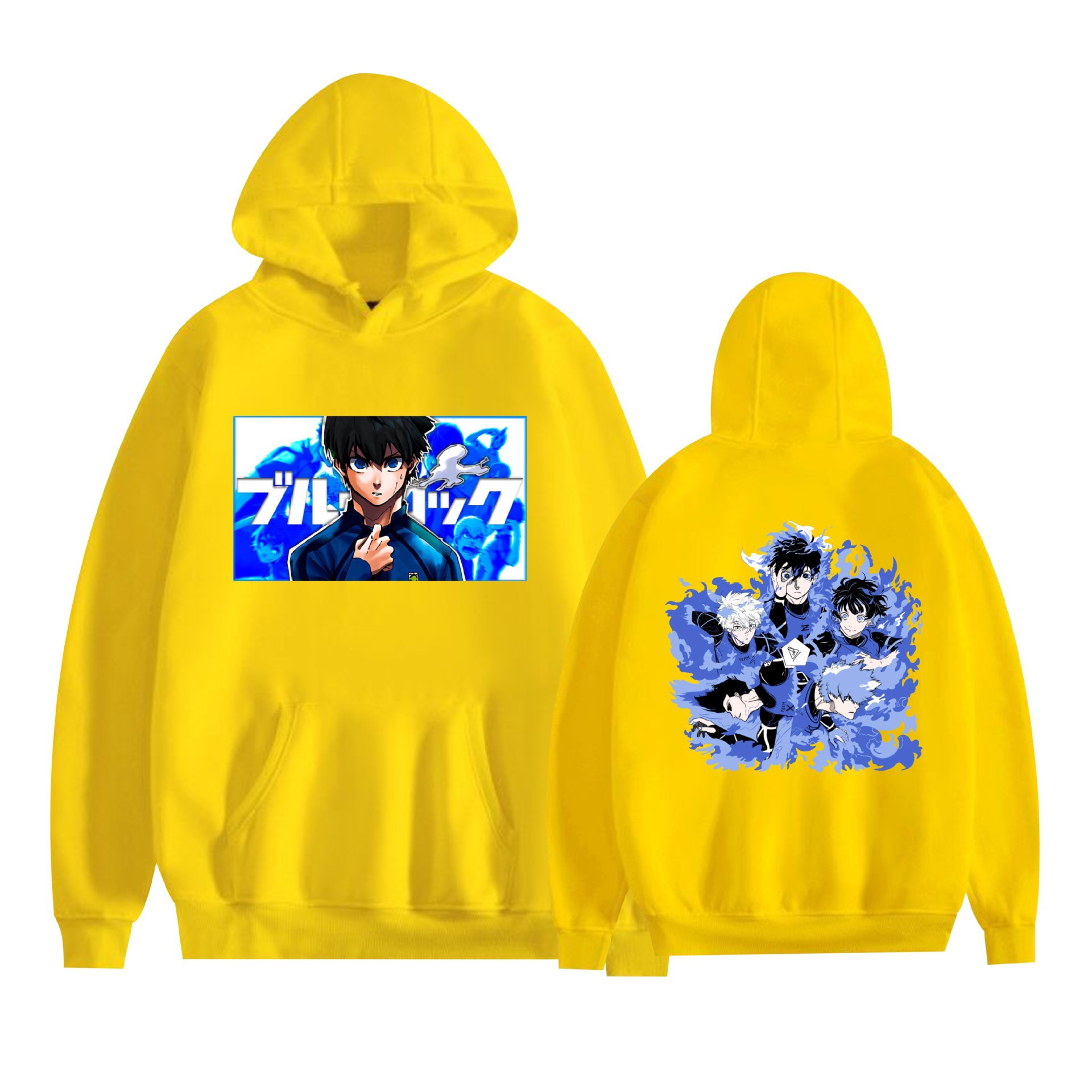 Nuevo estilo transfronterizo BLUE LOCK azul prisión animación periféricos hombres y mujeres suéter con capucha suelto casual