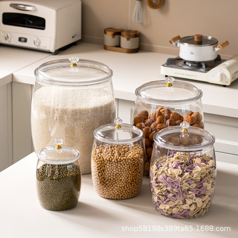 Large Transparent Sealed Jar for Home Use, Suitable for Pickles, Wine, Pickled Vegetables, Nuts, and Grains Storage