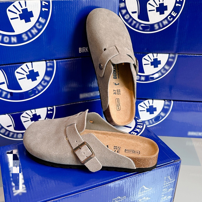 Birkenstock üslubunda kişi və qadın səndəl, qalın altlıq, dəri