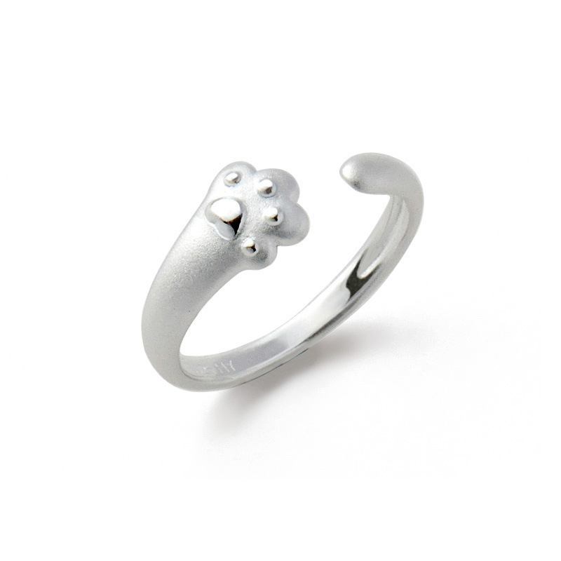 Simple and Cute Kitten Ring, Niche High-End Style for Women, Adjustable Kt Cat Ear Dog Ring, Cartoon Xiyin Jewelry