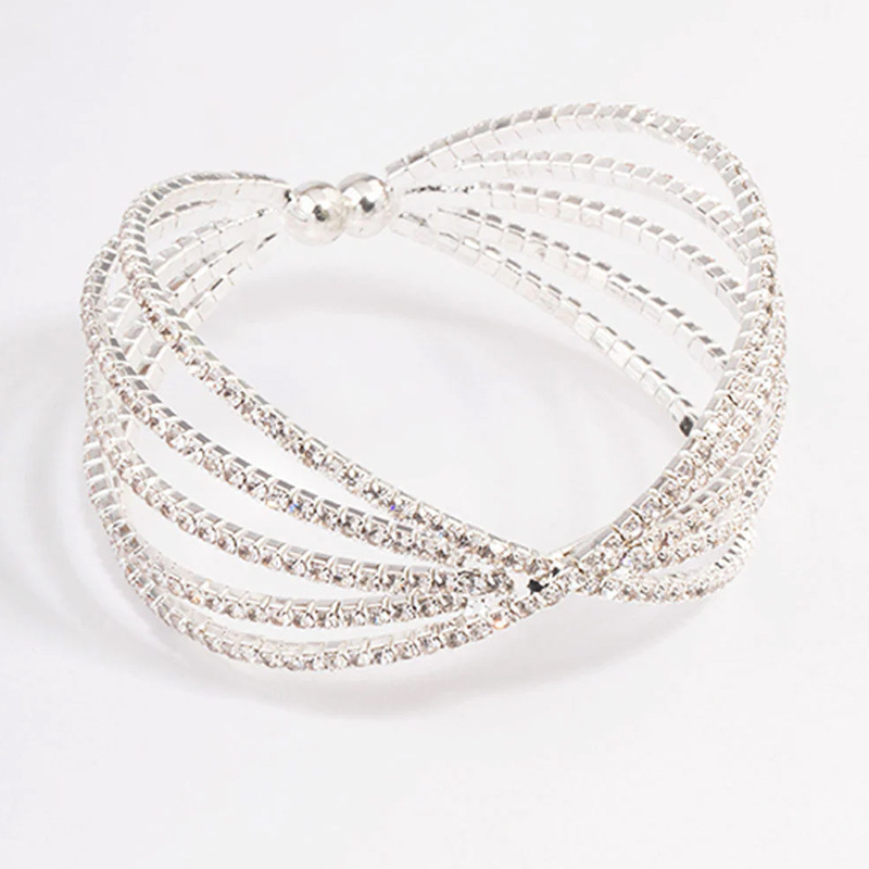 AliExpress Venta caliente rhinestone pulsera de moda europea y americana multi-capa pulsera de alto sentido accesorios pulsera femenina