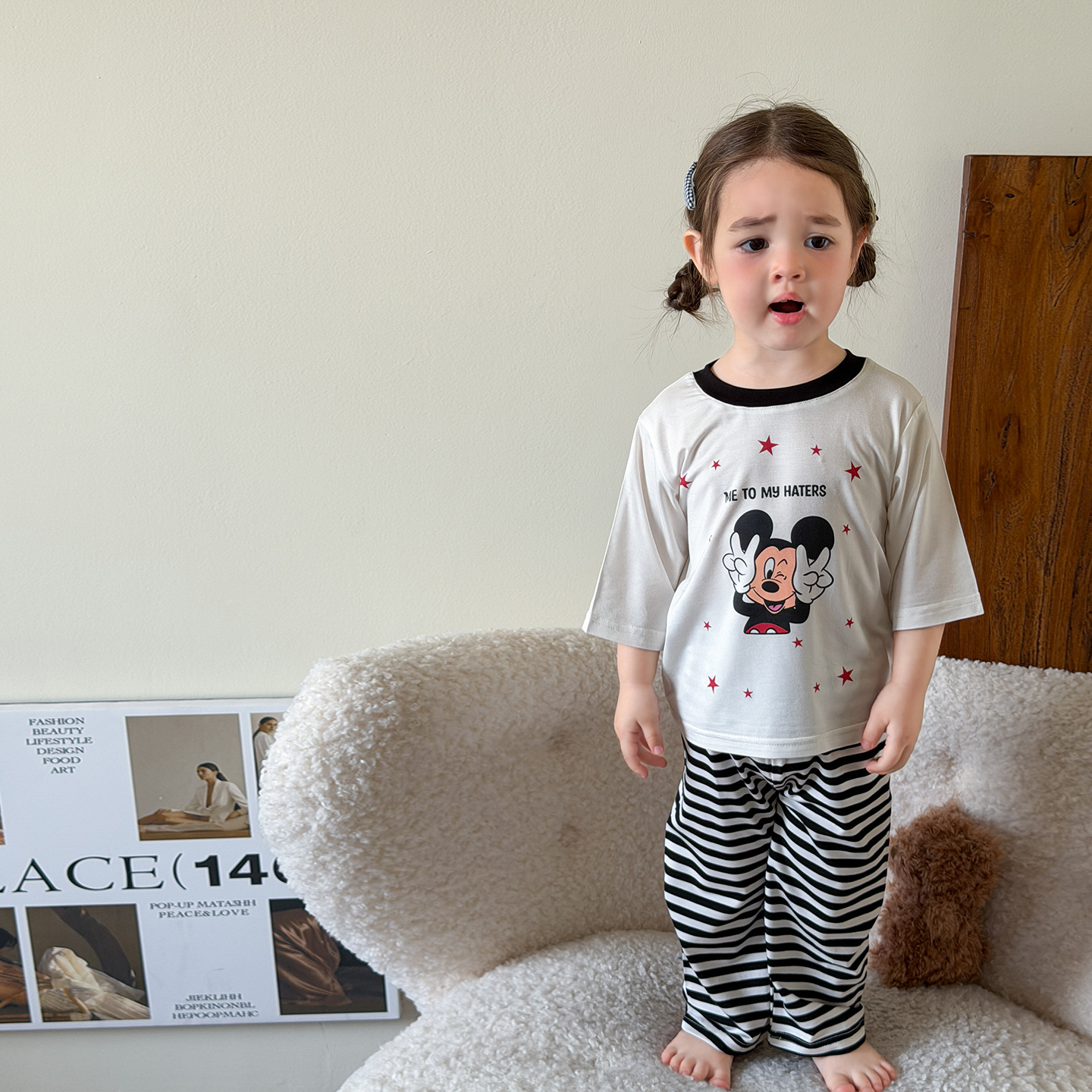 Sugar Pear ropa infantil pijamas para niños verano 2026 niñas ligera ropa delgada ropa para el hogar conjunto de ropa para bebés A clase de ropa