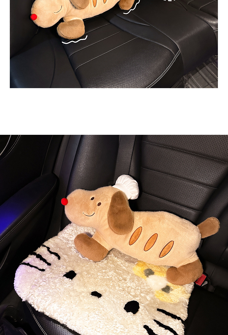 Car Headrest Neck Pillow, In-Car Cushion, Car Seat Pillow, Cute Girl's Driver's Seat Lumbar Support Set, Pair