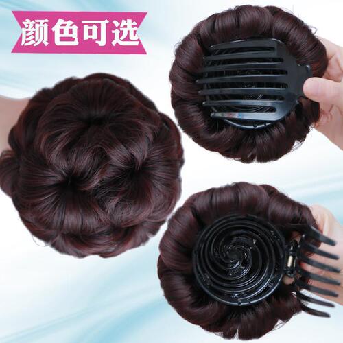 Wig women's nine-flower hairpin hair bag hair accessories updo bun bride ball head updo hair band ancient costume hair