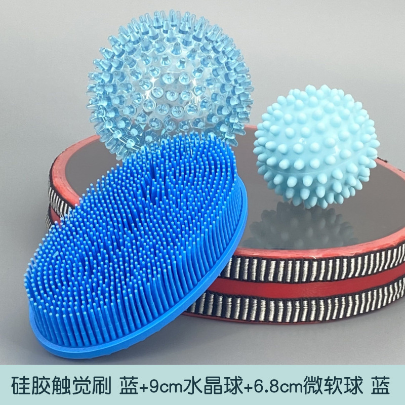 cepillo táctil tacto bola de masaje tacto niños entrenamiento sensorial tacto bola de baño acariciar juguetes equipo de rehabilitación W