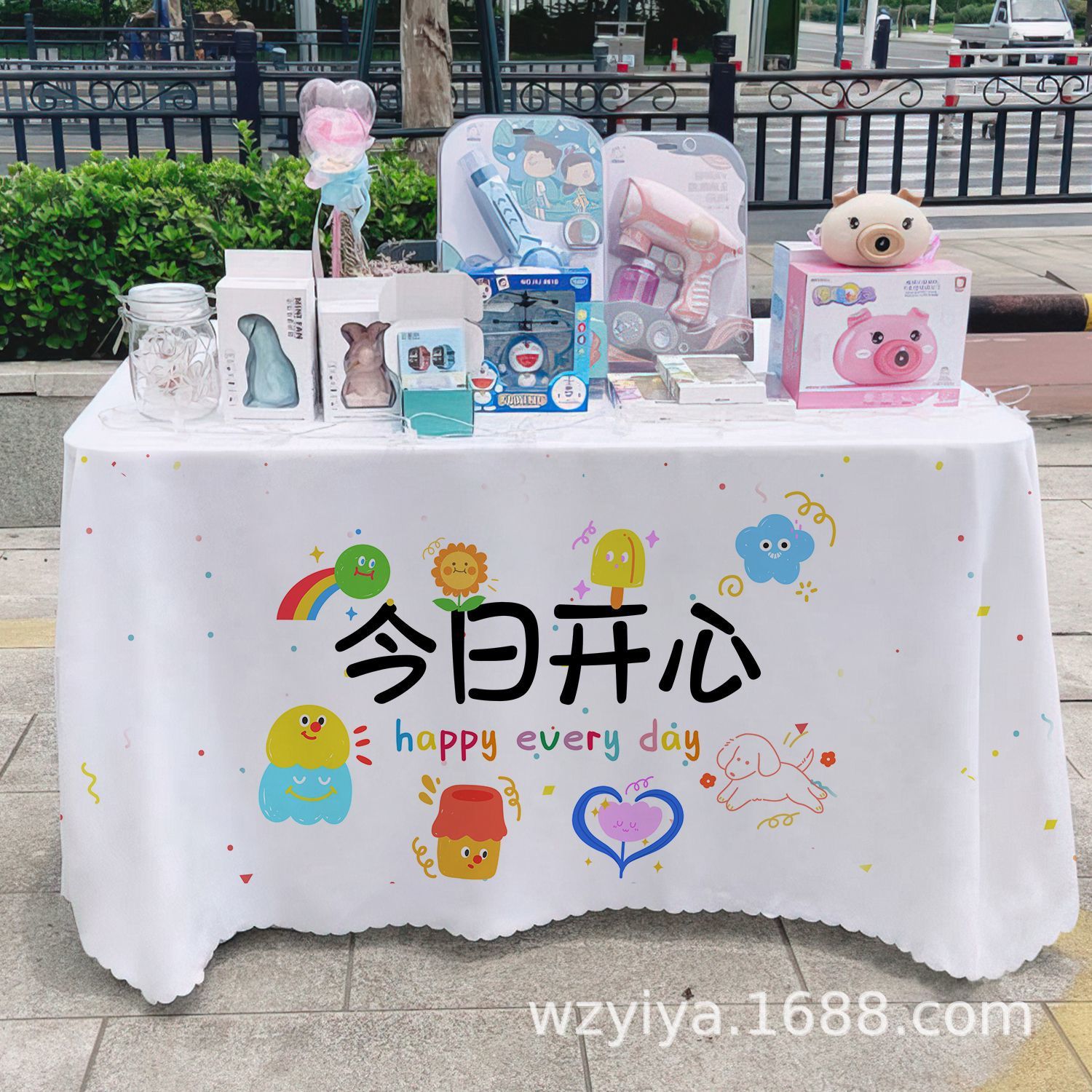 Mercado Mercado Mercado Nocturno Mantel Letrero Gourmet Mercado Nocturno Mesa Mesa de tela Carro Lámpara publicitaria Mantel Tela promocional