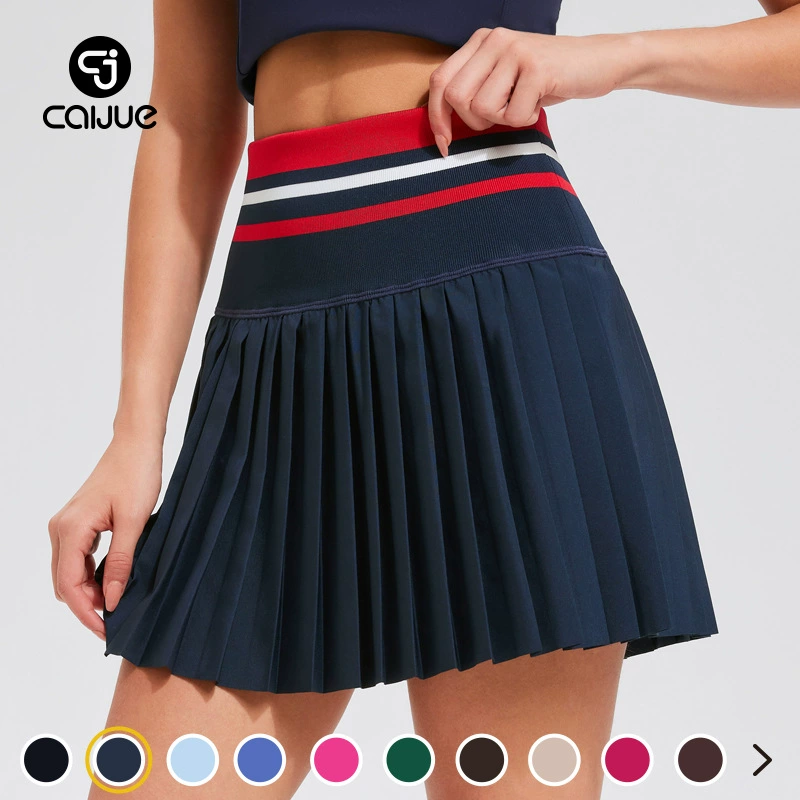 Плиссированная теннисная юбка Caijue для женщин, короткая спортивная юбка для бадминтона со встроенными шортами, карманами, защитой от просвечивания, юбка-трансформер 2-в-1.