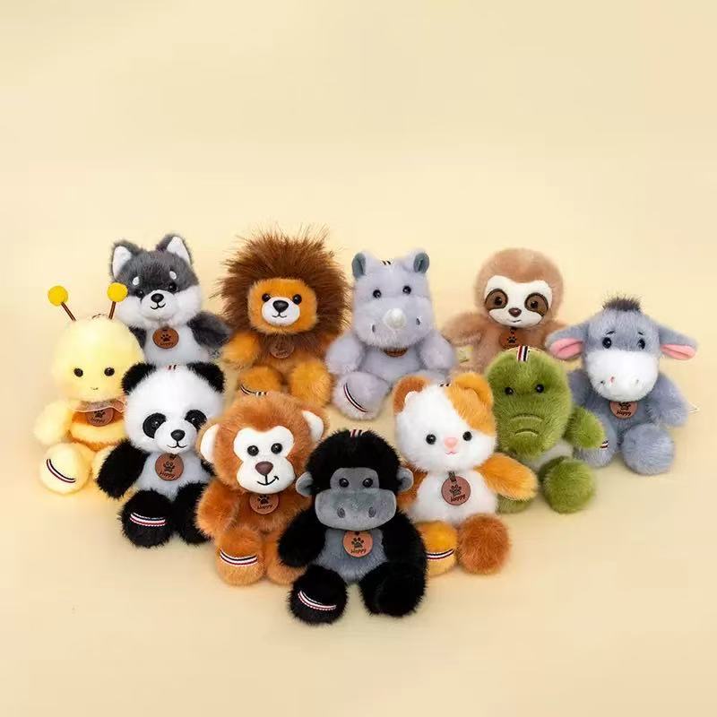 Cartoon Forest Animal Plush Toys Lion Bee Monkey Doll Desk Companion Doll Keychain Student Bag Pendant Cartoon Forest Animal Plush Toys Lion Bee Monkey Doll Desk Companion Doll Keychain Student Bag Pendant
