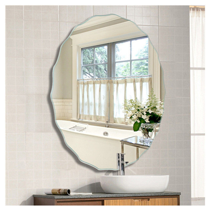 镜子卫生间贴墙浴室镜椭圆形挂镜子免洗脸盆化妆镜厕所壁挂玻璃镜