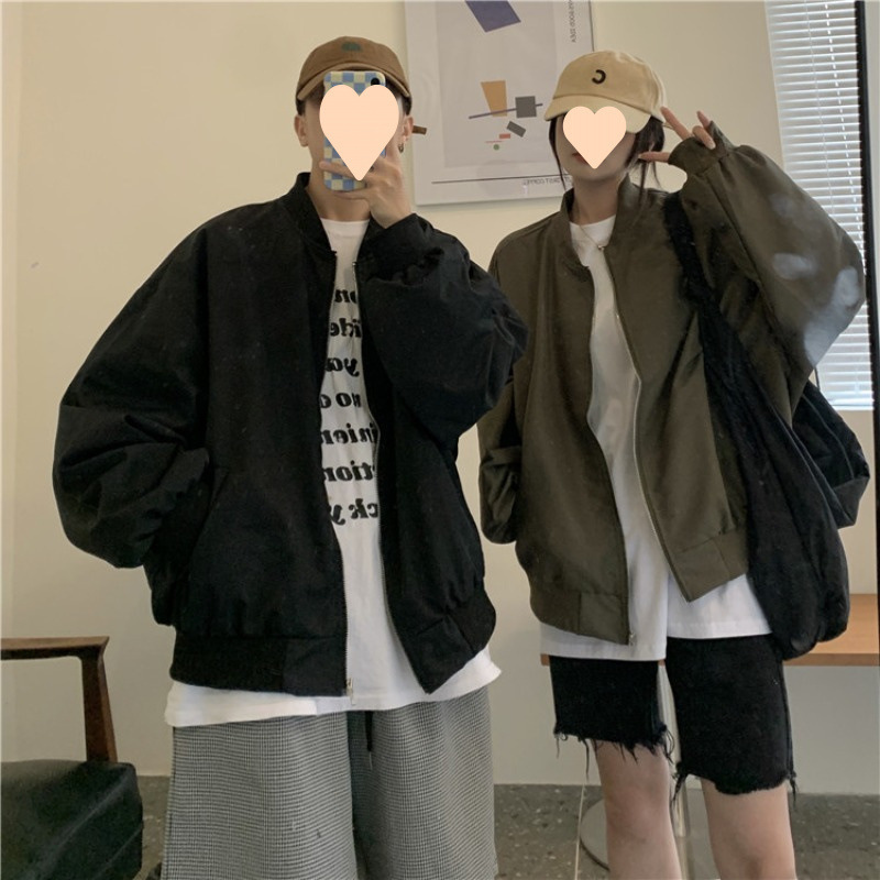 棒球服女春秋复古港味2025年新款休闲立领宽松风夹克外套潮|undefined