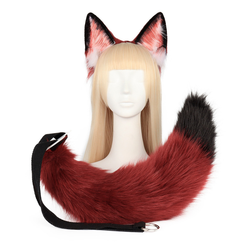 手作コスプレ獣耳獣セット道具狂った動物城ニック狐耳カチューシャ狐尾飾り|undefined