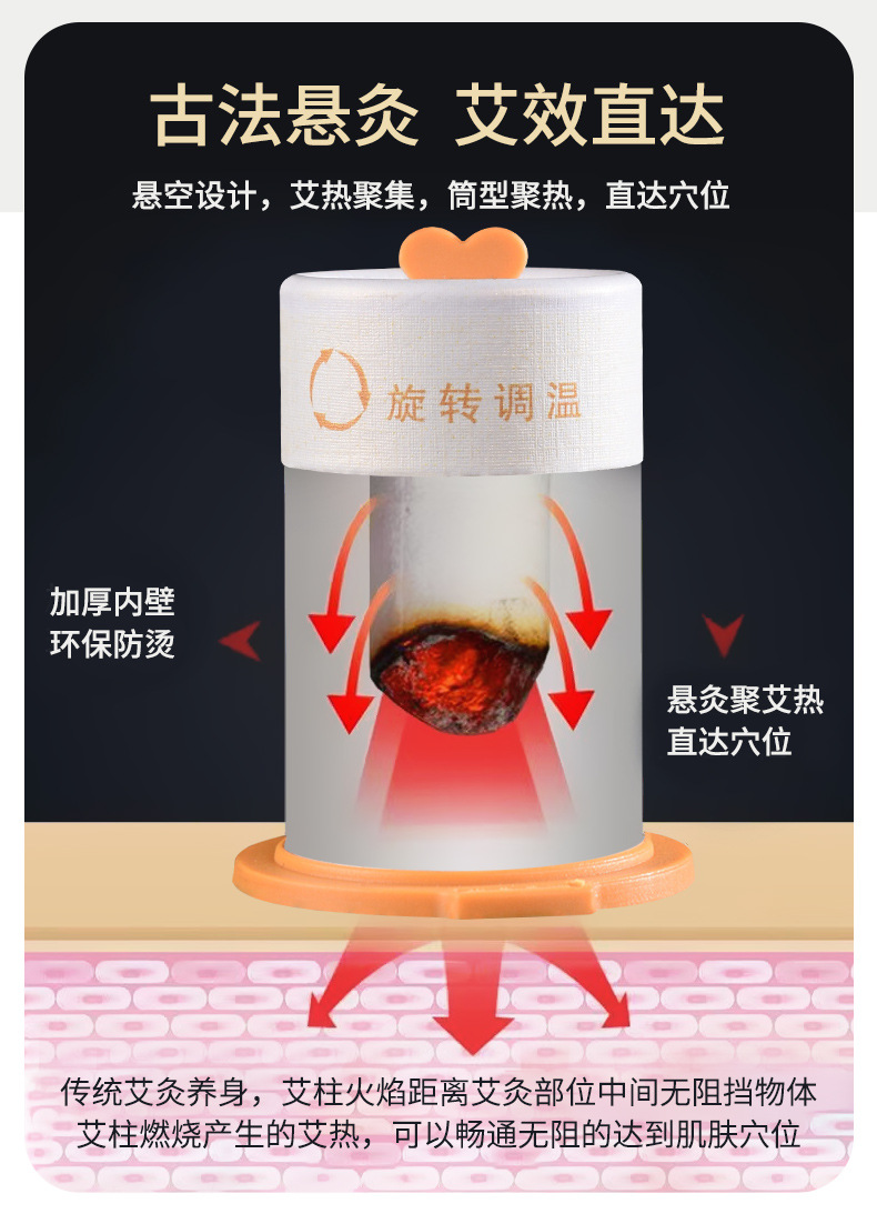 Moxa Stick Burning Tube Ai Jiu Box Hanging Moxibustion Canister Paper Tube for Home Use quality and texture