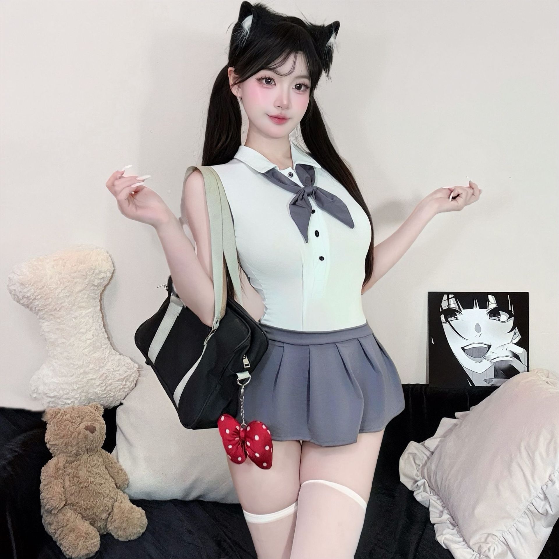 섹시 란제리, 섹시 메이드 유니폼, 플러스 사이즈 JK 잠옷, 선배 스커트, 베드에서 벗을 필요 없는 순수한 욕망 슈트