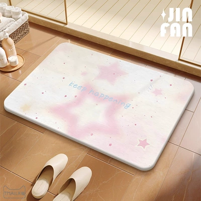 Avtomobil döşəmə paspasları — Cartoon Hard Diatom Mud Bathroom - gzn-futao-wenxia-square-white-background-396009cm