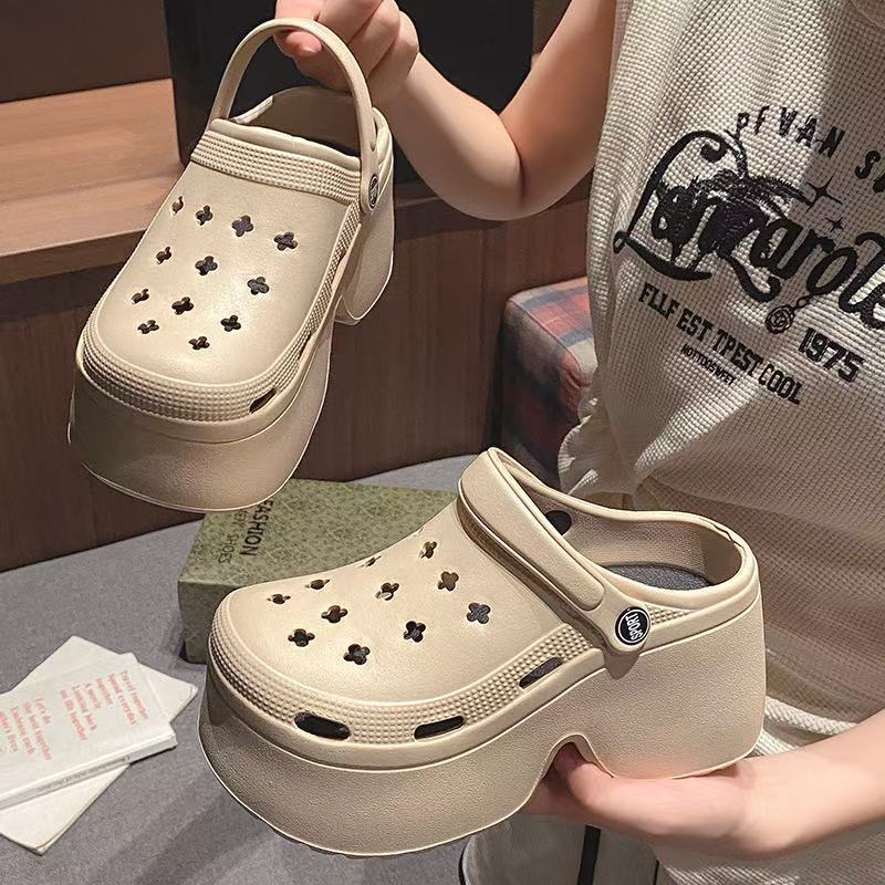 10CMの小柄な人向けの人気モデル、見た目も良い～EVAアウターパンプス、女性用夏用ハイヒールビーチシューズ、滑り止め、臭いなし|undefined