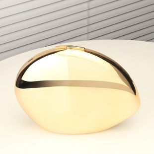 Cross-Border Popular Shell-Shaped Acrylic Evening Bag with Glossy Finish, Egg-Shaped Glossy Shell Banquet Crossbody Clutch Bag for Women
