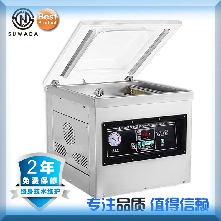 Полностью автоматическая вакуумная упаковочная машина Сухая и влажная настольная вакуумная машина Небольшая домашняя герметизированная машина однокамерная вакуумная машина