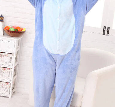 Pijamas transfronterizos al por mayor de fábrica Labubu pijamas femeninos de una sola pieza de dibujos animados pijamas de animales de franela Capibala