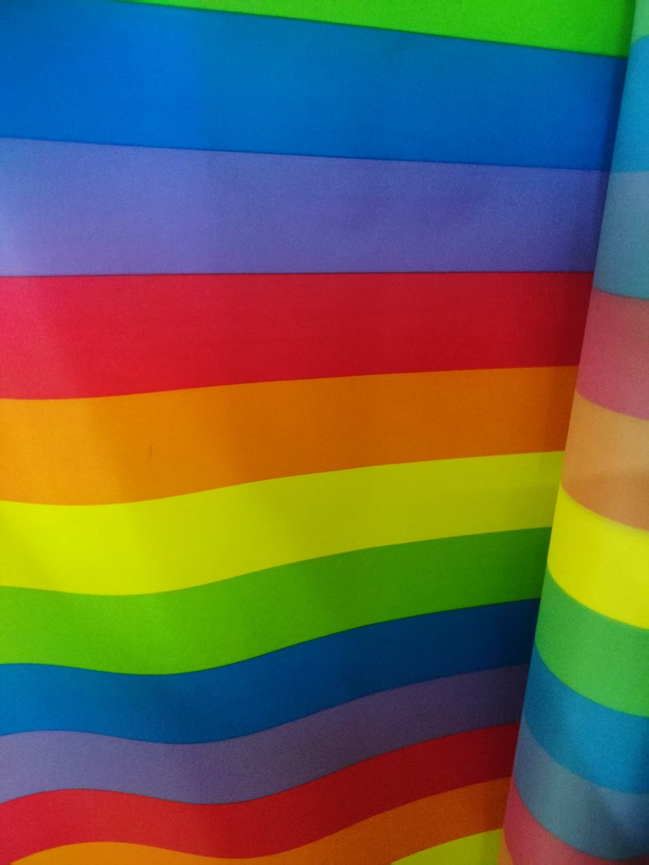 Alfombra infantil de tela Oxford a rayas de arcoíris, antideslizante, gruesa, para exteriores, sin olor ni decoloración
