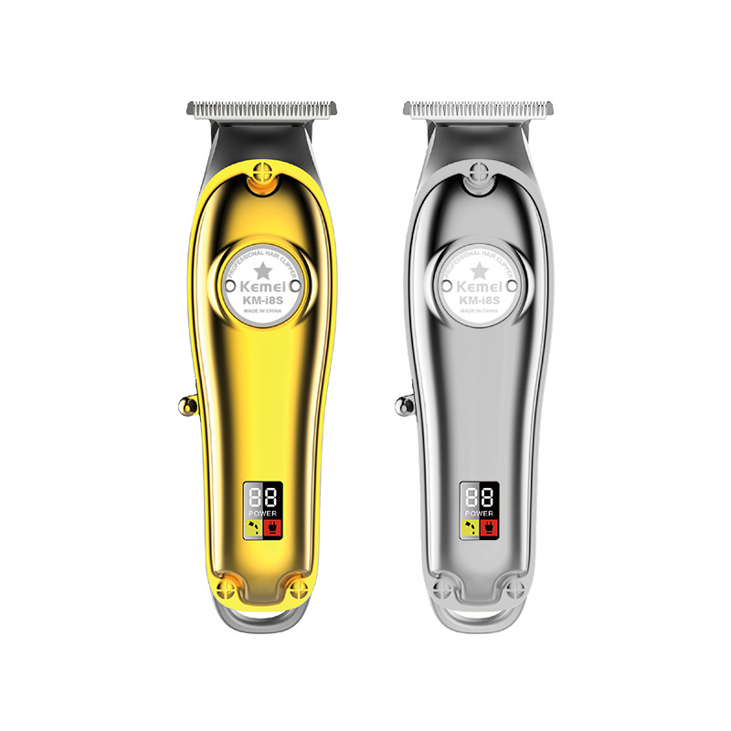Kemei cuerpo de metal KM-I8S cortadora de cabello LCD pantalla LCD cortadora de cabello eléctrica cortadora de cabello