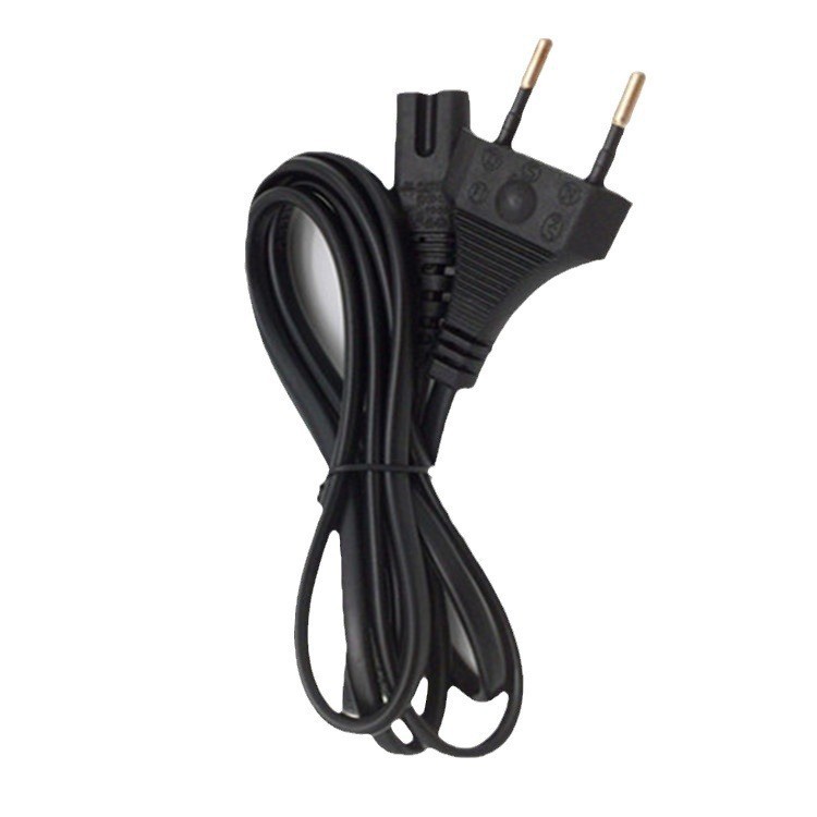 欧规婴儿辅食机电源插头线1.5米2*0.5平 八字尾光理辽电源插头