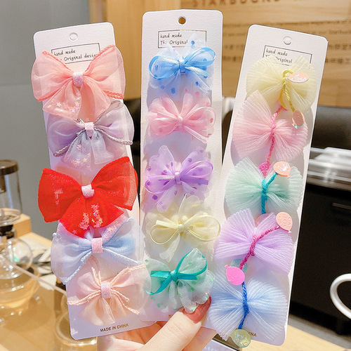 Children's small bow hair clip set princess mesh hair clip little girl super fairy hair clip girl clip headwear
