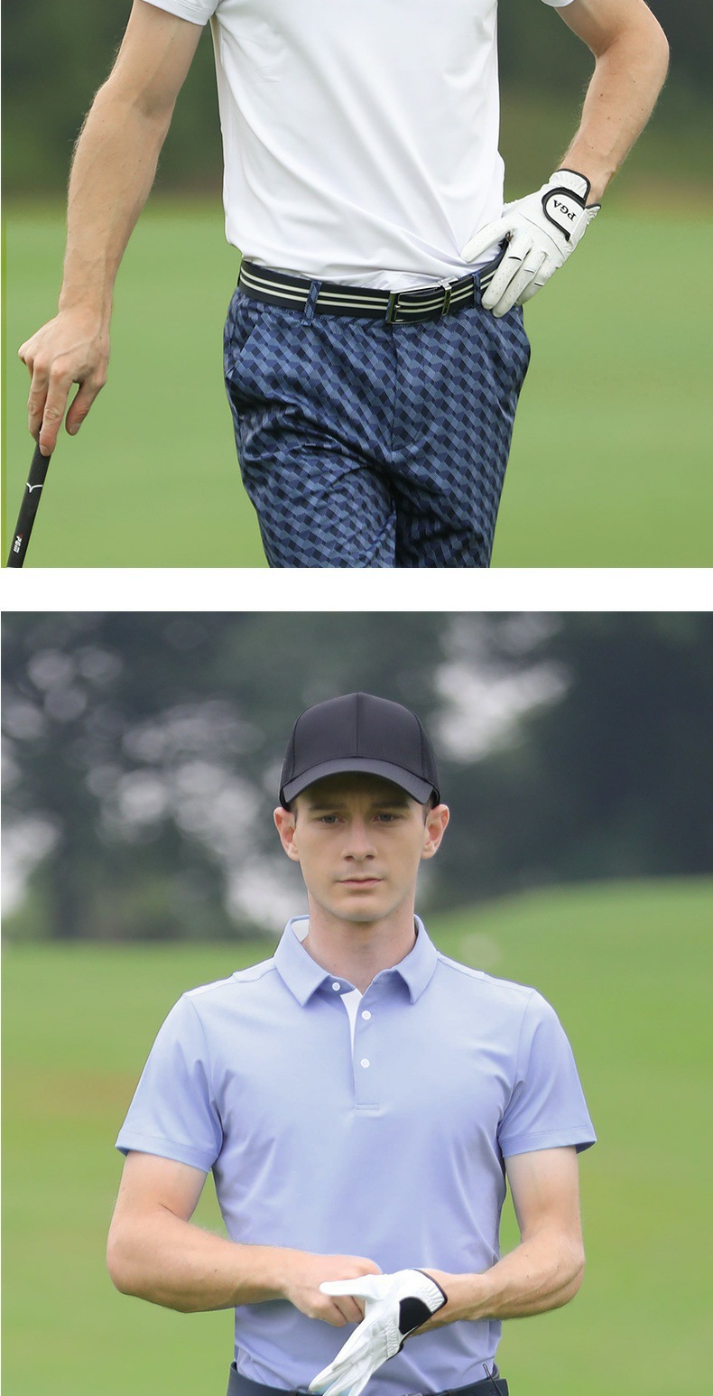 Áo thun nam cổ tròn dệt trơn tay ngắn thể thao golf — Nam màu xanh nhạt [dệt trơn] YF608, Nam giới xanh navy [dệt trơn] YF608, Màu trắng nam [vân trơn] YF608, Màu xanh lá cây trái cây nam [dệt trơn] YF608 chi tiết 6