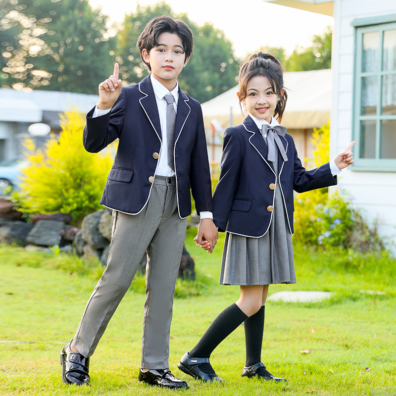 Trajes para estudiantes de primaria y secundaria, uniformes escolares, estilos de otoño e invierno, trajes de niños y niñas de estilo británico, uniformes de jardín de infantes para niños, uniformes de clase