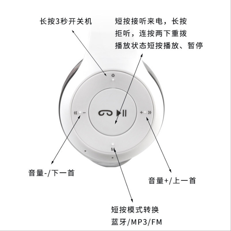 P47 caliente transfronterizo auricular Bluetooth subwoofer plegable auriculares inalámbricos auriculares venta directa de fábrica al por mayor