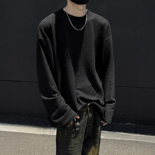 Men's Long Sleeve T-Shirt 2025 Spring and Autumn Season Relaxed Style Heavy Weight Casual Hooded Top