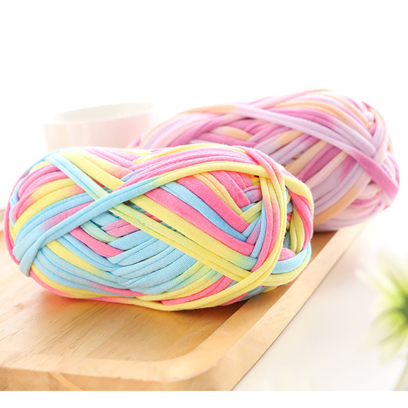 100G彩色段染花式手编织DIY针织包抖音同款现货批发布条线