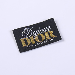 Manufacturer supplies clothing accessories, brand collar labels, gold thread, high-density polyester woven labels, woven tags, black base, soft collar labels, wholesale