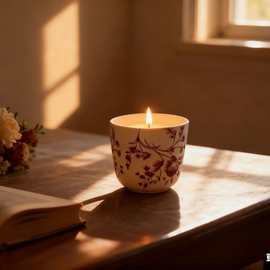 新款香薰蜡烛大豆蜡花系伴手礼香薰香味蜡烛无烟卧室香氛杯蜡批发