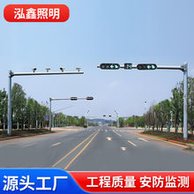 厂家定制道路监控立杆卡口电子警察八角杆6米3.5米红绿灯信号灯杆