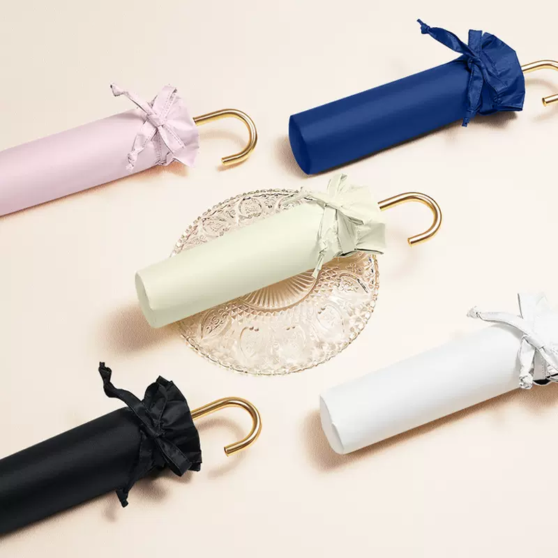 轻便日式三折伞可爱花边超轻伞黑胶抗风防紫外线伞晴雨两用防晒伞