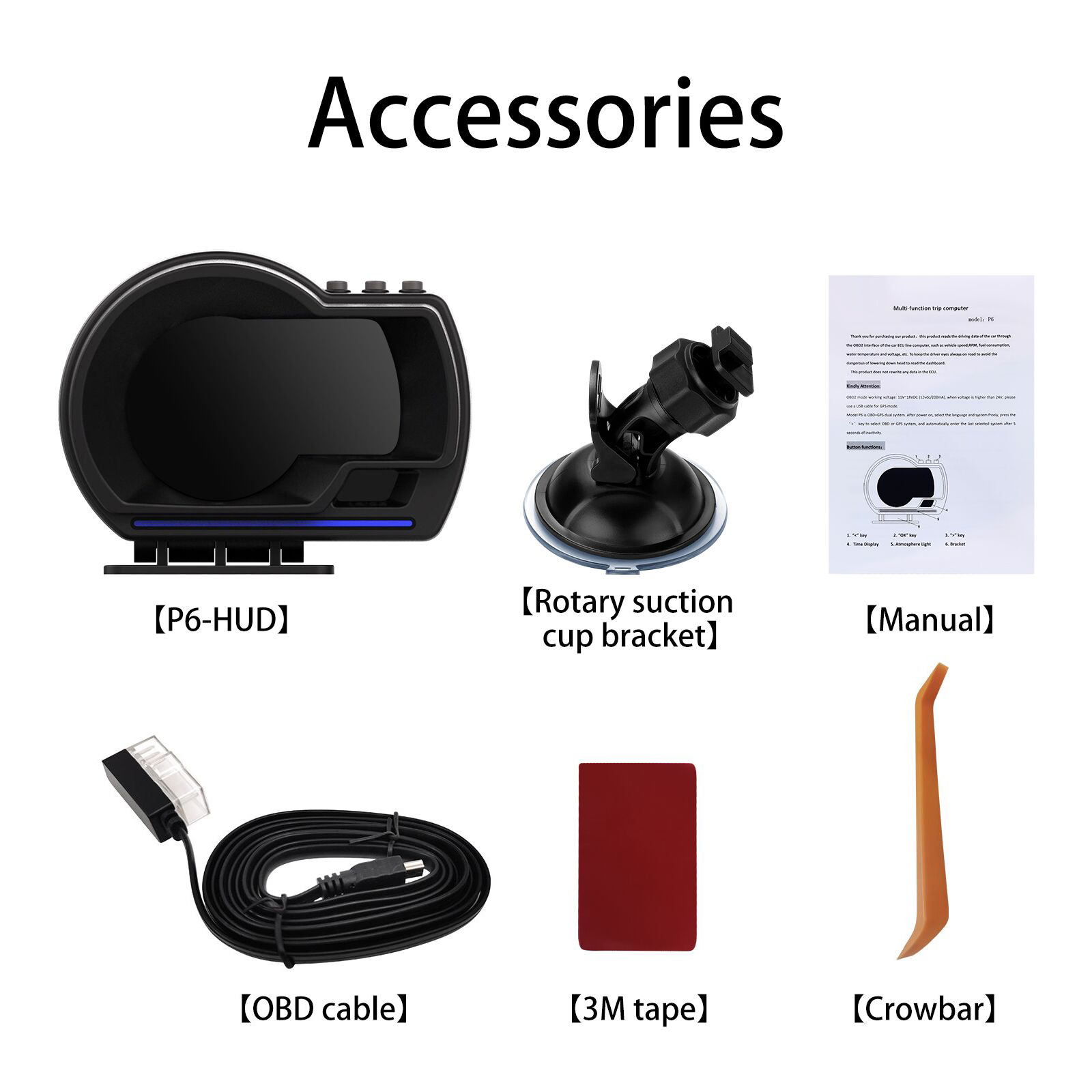 Instrumento de cristal líquido multifuncional obd de automóvil P6 modificado para detectar la pantalla de elevación AP - 6 velocidad de rotación turbina de temperatura de agua